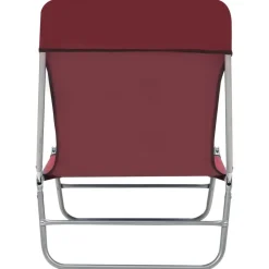 MAISON EXCLUSIVE - Chaises longues pliables lot de 2 acier et tissu rouge