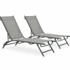 MAISON EXCLUSIVE - Chaises longues lot de 2 textilène et acier
