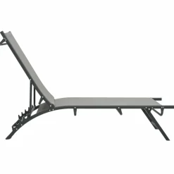 MAISON EXCLUSIVE - Chaises longues lot de 2 textilène et acier