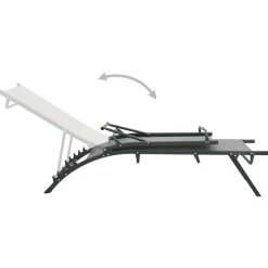 MAISON EXCLUSIVE - Chaises longues lot de 2 textilène et acier