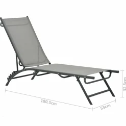 MAISON EXCLUSIVE - Chaises longues lot de 2 textilène et acier