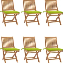 MAISON EXCLUSIVE - Chaises pliables de jardin avec coussins lot de 6 bois de teck