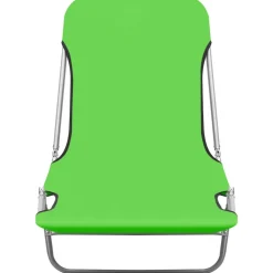 MAISON EXCLUSIVE - Chaises longues pliables lot de 2 acier et tissu vert