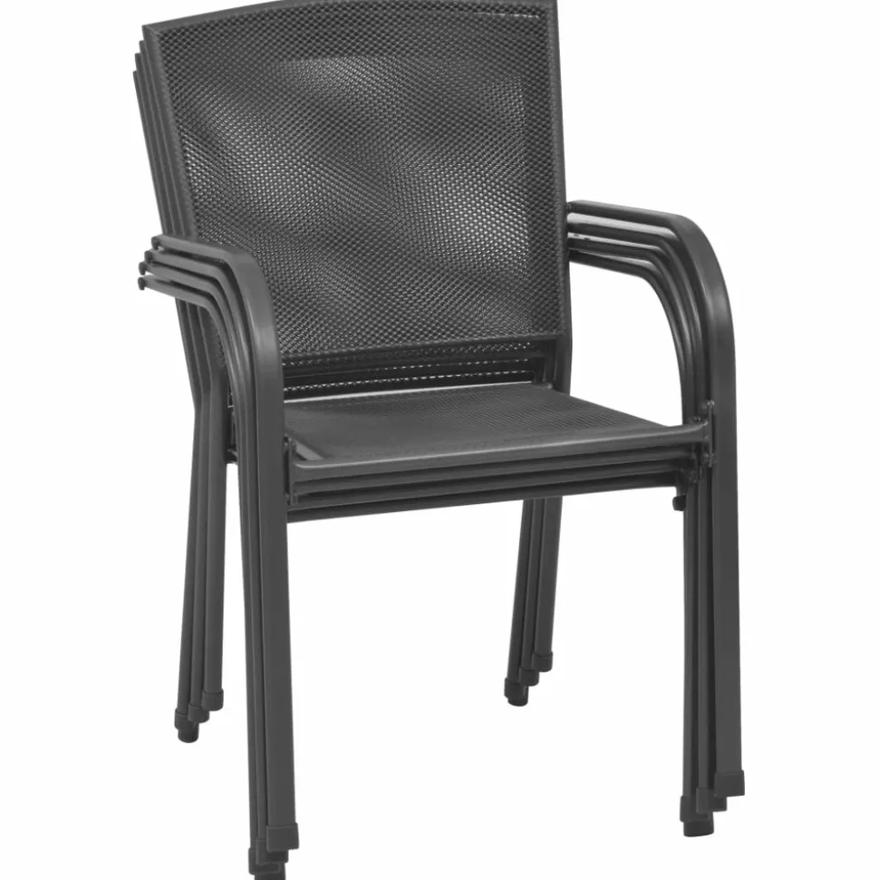 MAISON EXCLUSIVE - Chaises d'extérieur lot de 4 design maillé anthracite acier