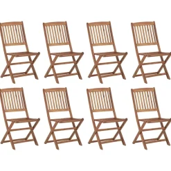MAISON EXCLUSIVE - Chaises pliables d'extérieur et coussins lot de 8 bois d'acacia