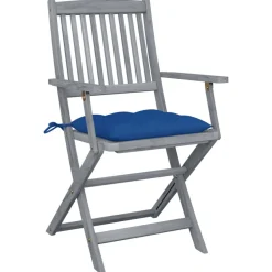 MAISON EXCLUSIVE - Chaises pliables d'extérieur lot de 2 et coussins bois d'acacia