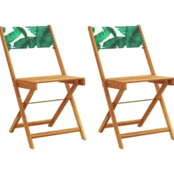 MAISON EXCLUSIVE - Chaises de bistrot lot de 2 motif de feuilles acacia et tissu