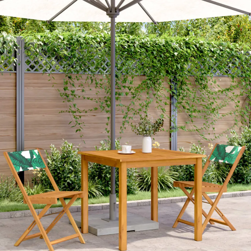 MAISON EXCLUSIVE - Chaises de bistrot lot de 2 motif de feuilles acacia et tissu