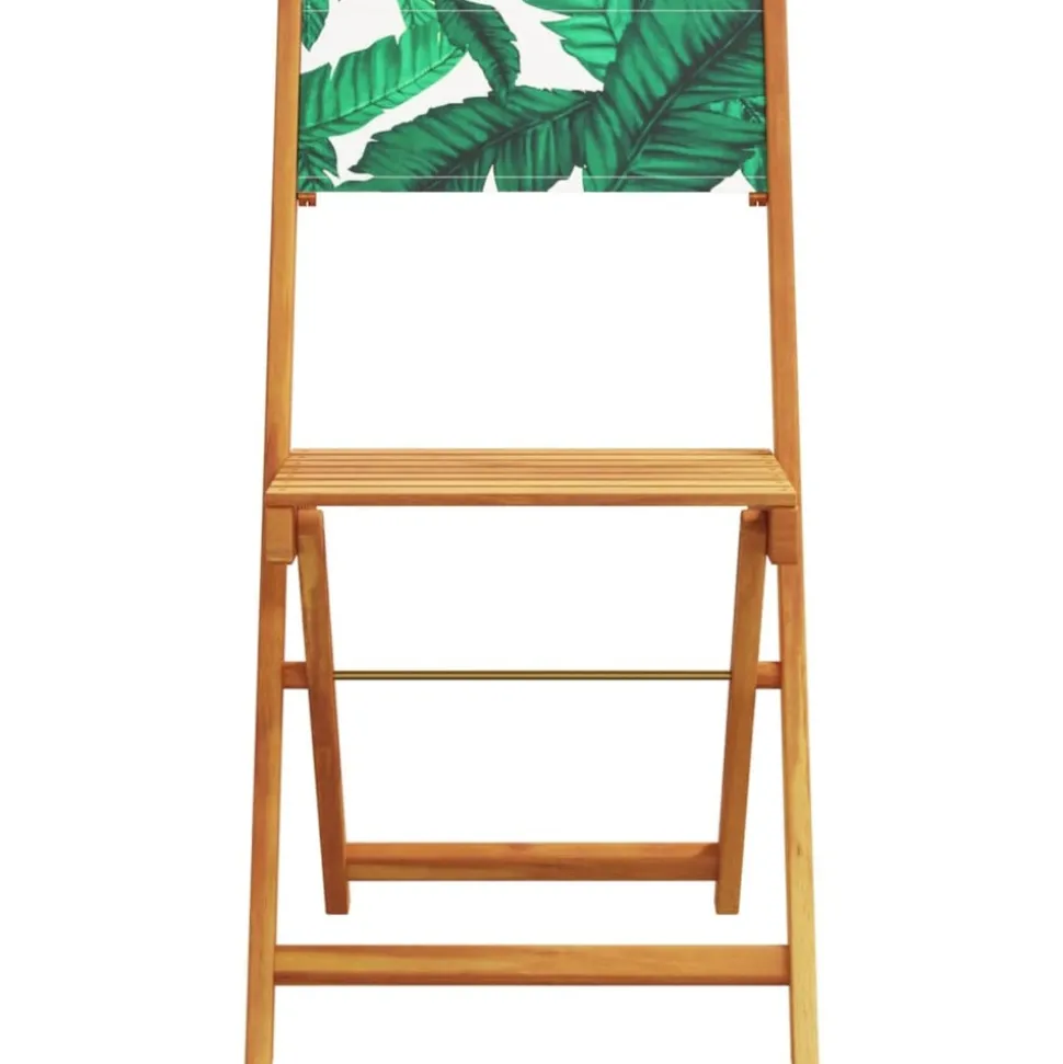 MAISON EXCLUSIVE - Chaises de bistrot lot de 2 motif de feuilles acacia et tissu