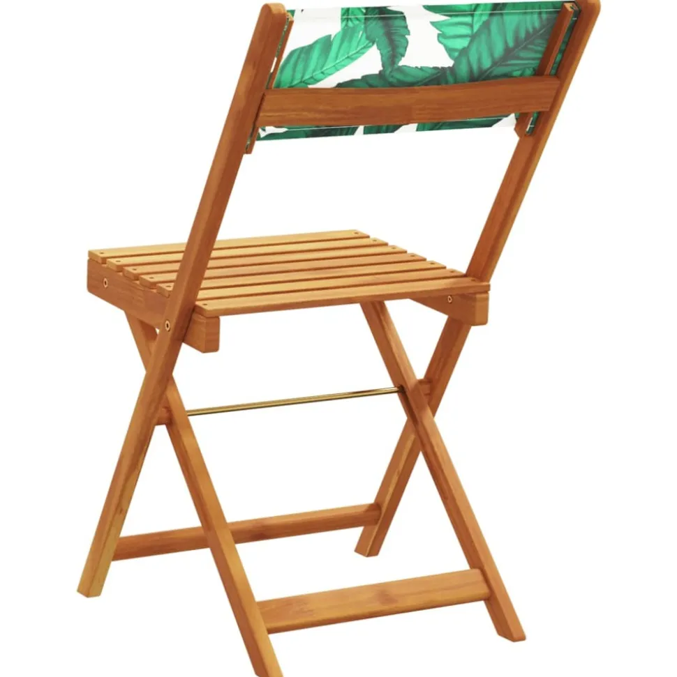 MAISON EXCLUSIVE - Chaises de bistrot lot de 2 motif de feuilles acacia et tissu