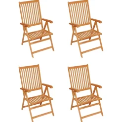 MAISON EXCLUSIVE - Chaises de jardin lot de 4 avec coussins gris bois teck solide