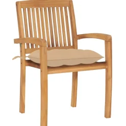 MAISON EXCLUSIVE - Chaises de jardin empilables avec coussins lot de 8 teck solide