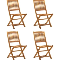 MAISON EXCLUSIVE - Chaises pliables d'extérieur lot de 4 bois d'acacia solide