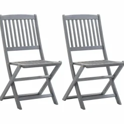 MAISON EXCLUSIVE - Chaises pliables d'extérieur lot de 2 bois d'acacia solide