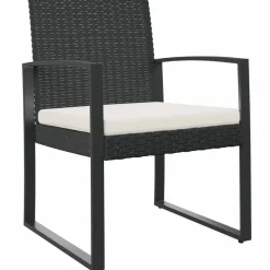 MAISON EXCLUSIVE - Chaises à manger de jardin lot de 2 noir rotin pp