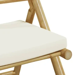 MAISON EXCLUSIVE - Chaises de bistro pliantes lot de 4 et coussins blanc crème
