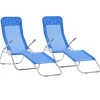 MAISON EXCLUSIVE - Chaises longues pliables lot de 2 textilène bleu
