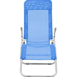 MAISON EXCLUSIVE - Chaises longues pliables lot de 2 textilène bleu