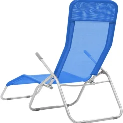 MAISON EXCLUSIVE - Chaises longues pliables lot de 2 textilène bleu