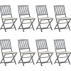 MAISON EXCLUSIVE - Chaises pliables d'extérieur lot de 8 et coussins bois d'acacia
