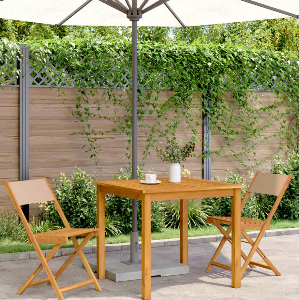 MAISON EXCLUSIVE - Chaises de bistrot lot de 2 taupe bois d'acacia massif et tissu