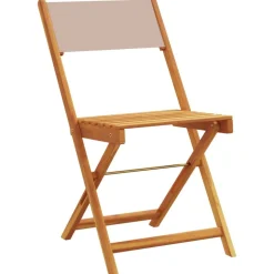 MAISON EXCLUSIVE - Chaises de bistrot lot de 2 taupe bois d'acacia massif et tissu