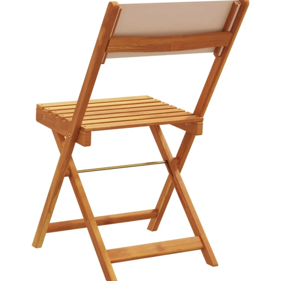 MAISON EXCLUSIVE - Chaises de bistrot lot de 2 taupe bois d'acacia massif et tissu