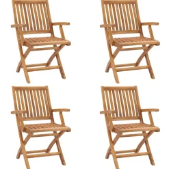 MAISON EXCLUSIVE - Chaises pliables de jardin lot de 4 bois de teck solide