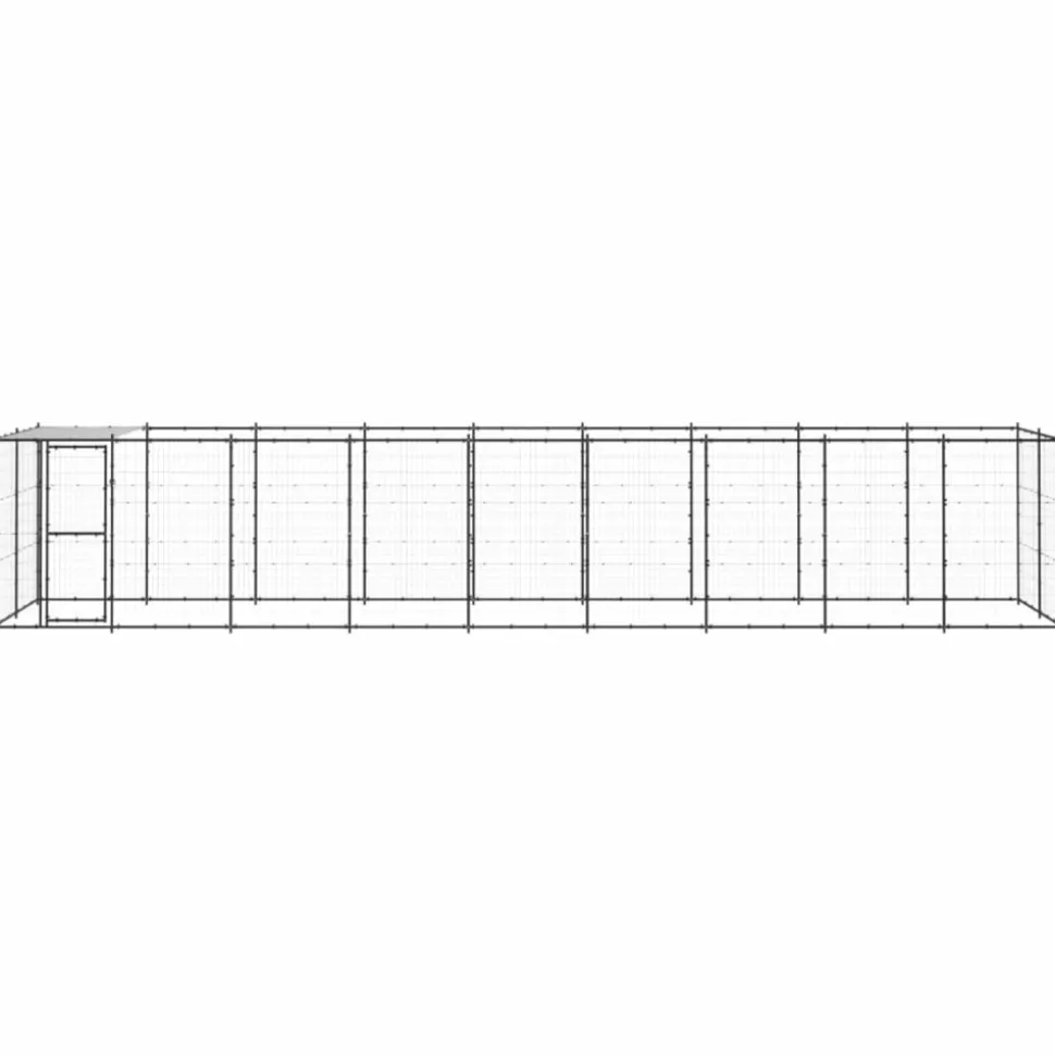 MAISON EXCLUSIVE - Chenil extérieur acier avec toit 21,78 m²