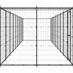 MAISON EXCLUSIVE - Chenil extérieur acier avec toit 21,78 m²