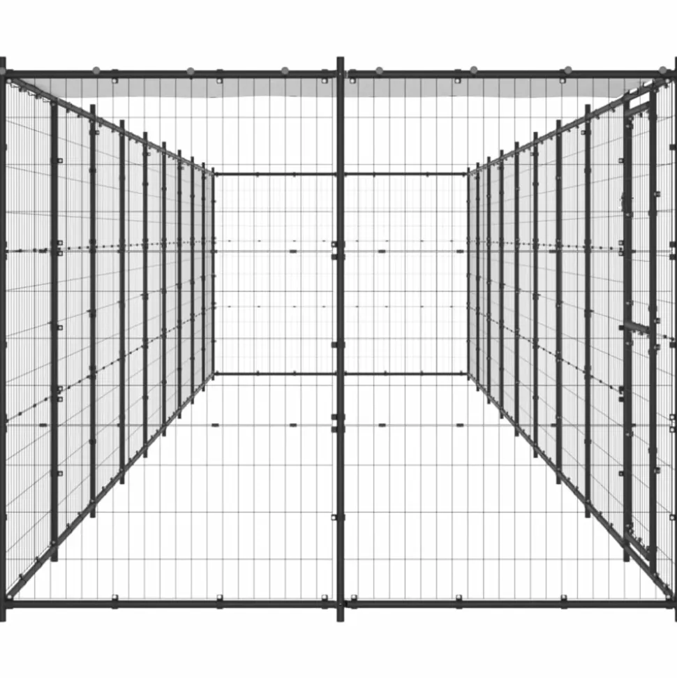 MAISON EXCLUSIVE - Chenil extérieur acier avec toit 21,78 m²