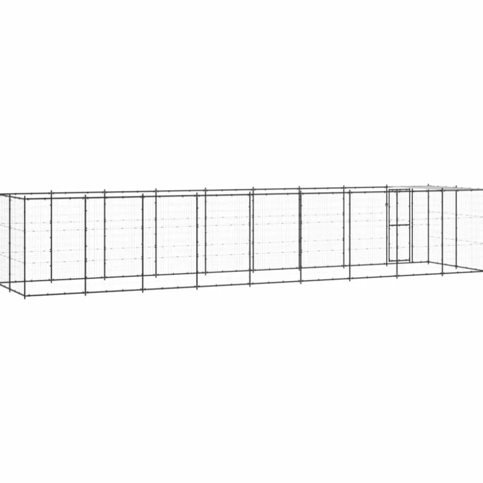 MAISON EXCLUSIVE - Chenil extérieur acier avec toit 21,78 m²