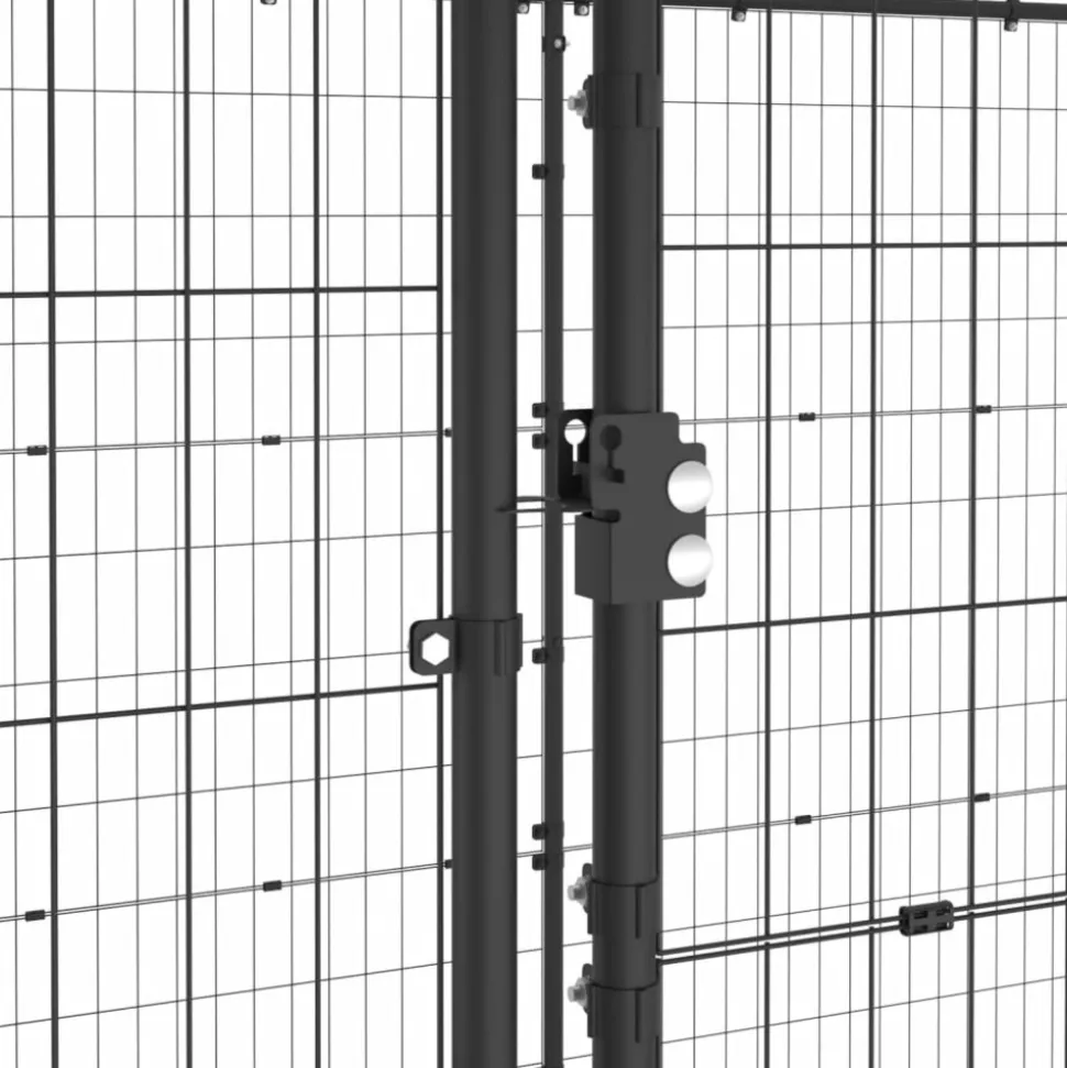 MAISON EXCLUSIVE - Chenil extérieur acier avec toit 7,26 m²