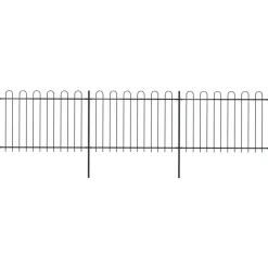 MAISON EXCLUSIVE - Clôture de jardin avec arceau en acier 537 x 120 cm noir