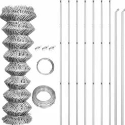 MAISON EXCLUSIVE - Clôture à mailles avec poteaux acier galvanisé 15x1,5 m argenté