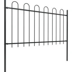 MAISON EXCLUSIVE - Clôture de jardin avec arceau en acier 1603,5 x 100 cm noir