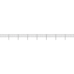 MAISON EXCLUSIVE - Clôture de jardin avec arceau en acier 1426 x 60 cm noir