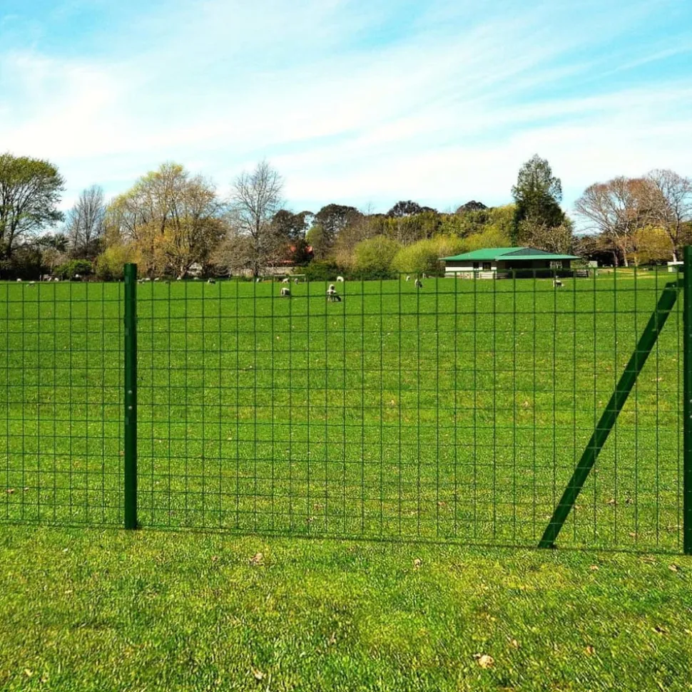 MAISON EXCLUSIVE - Clôture euro acier 25 x 1,7 m vert