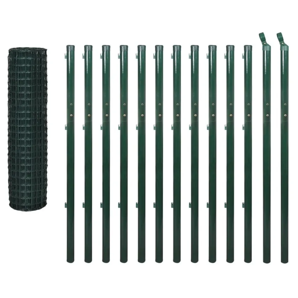 MAISON EXCLUSIVE - Clôture euro acier 25 x 1,7 m vert