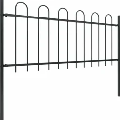 MAISON EXCLUSIVE - Clôture de jardin avec arceau en acier 1070 x 80 cm noir