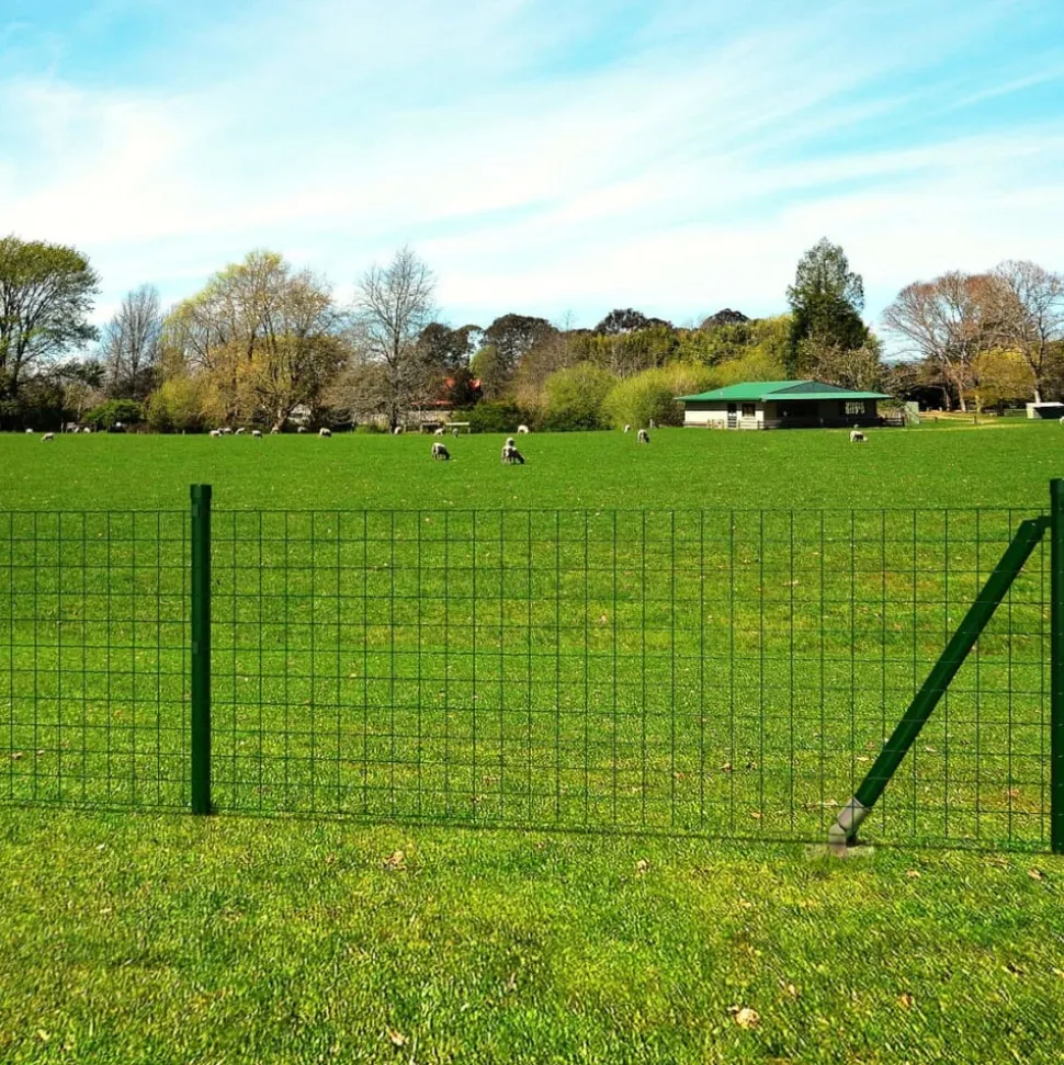 MAISON EXCLUSIVE - Clôture euro acier 25 x 1,7 m vert