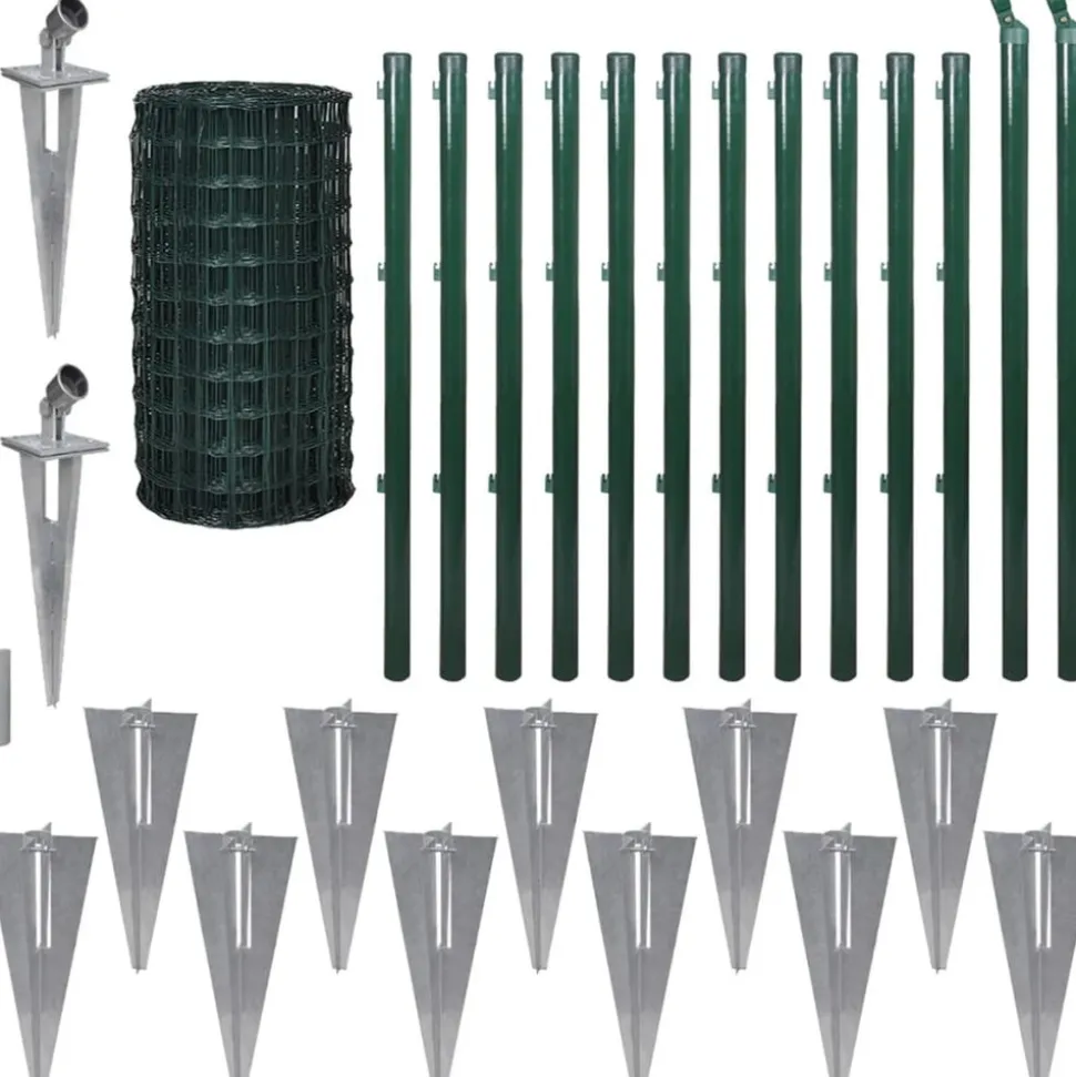 MAISON EXCLUSIVE - Clôture euro acier 25 x 1,7 m vert