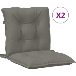 MAISON EXCLUSIVE - Coussins de chaise à dossier bas lot de 2 gris foncé mélangé