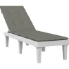MAISON EXCLUSIVE - Coussin de chaise longue gris foncé mélangé (75+105) x 50 x 4 cm