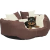 MAISON EXCLUSIVE - Coussin réversible lavable de chien marron et crème 65x50x20 cm