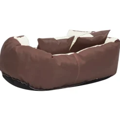MAISON EXCLUSIVE - Coussin réversible lavable de chien marron et crème 65x50x20 cm