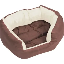 MAISON EXCLUSIVE - Coussin réversible lavable de chien marron et crème 65x50x20 cm