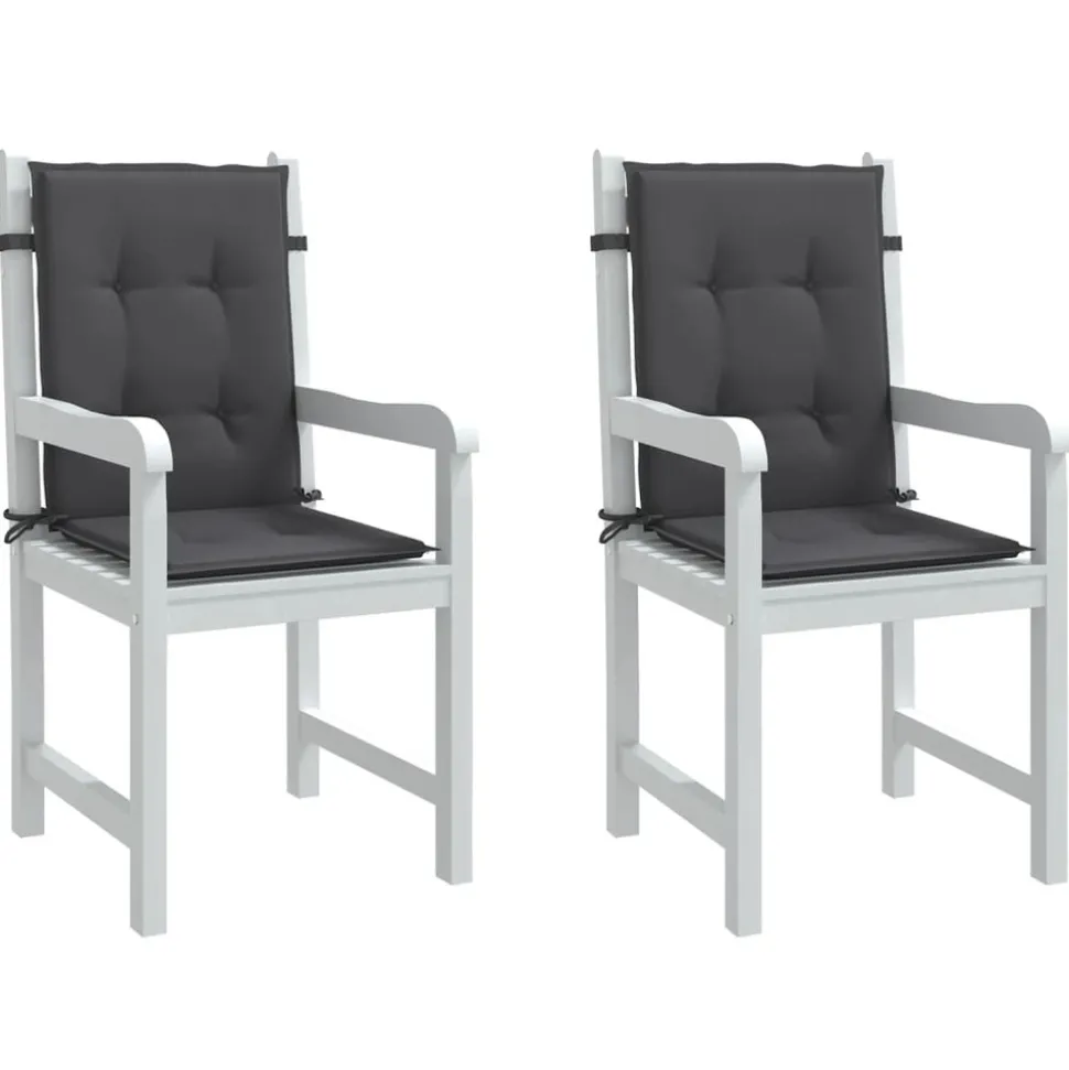 MAISON EXCLUSIVE - Coussins de chaise à dossier bas lot de 2 anthracite mélangé