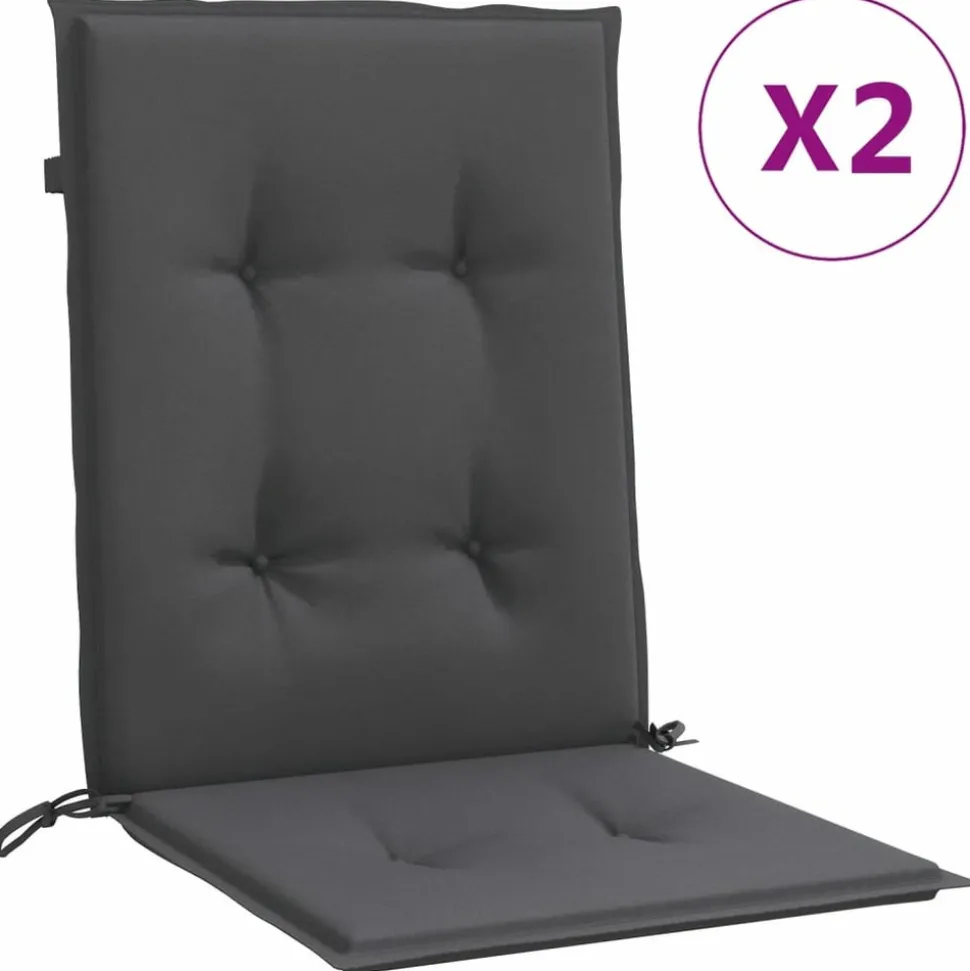 MAISON EXCLUSIVE - Coussins de chaise à dossier bas lot de 2 anthracite mélangé