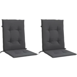 MAISON EXCLUSIVE - Coussins de chaise à dossier bas lot de 2 anthracite mélangé